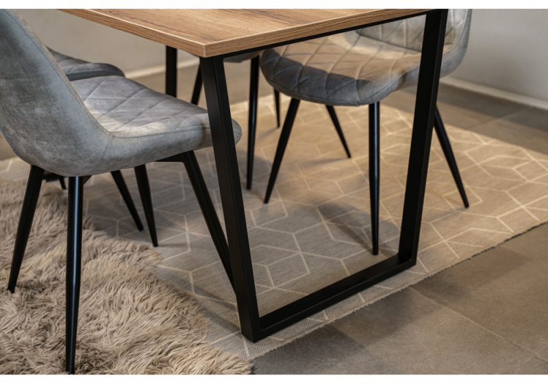 Стол деревянный Лота Лофт 120x75 дуб крафт табачный / черный матовый (75x75)