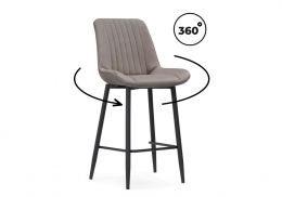 Барный стул Седа К крутящийся латте / черный (50x58x102)