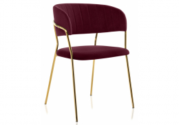 Стул на металлокаркасе Kamelia 1 wine red / gold (60x52x79)