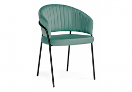 Стул на металлокаркасе Лео зеленый brandy light 10 / черный (56x52x80)