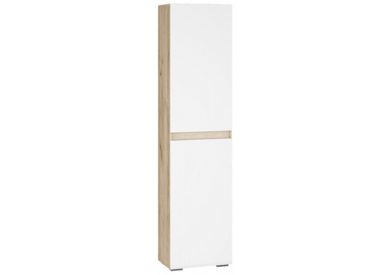 Шкаф Алетра П-500 дуб крафт серый / глянец белый (50x32x200). 