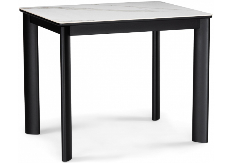 Керамический стол Кина 90(130)х65х76 alpine white / черный (65x76). 