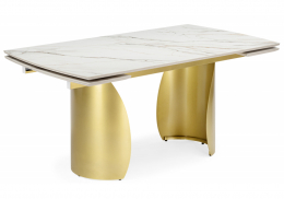 Керамический стол Готланд 160(220)x90 бежевый (fnz9206037) / золото (90x79)