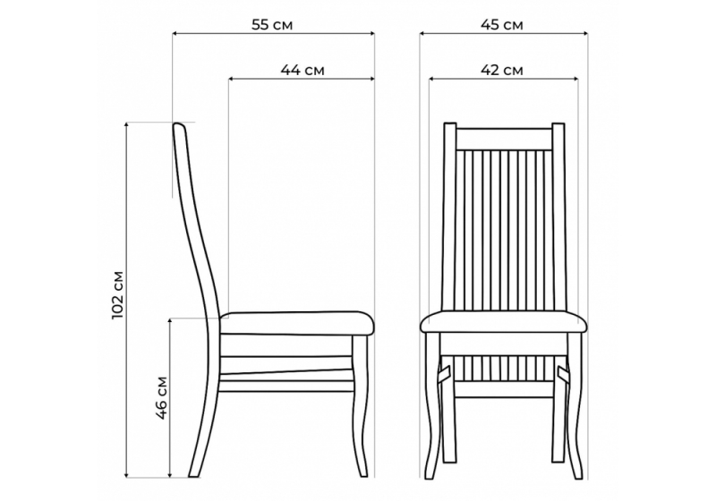 Стул деревянный Арлет белый / tenerife stone (45x55x102)