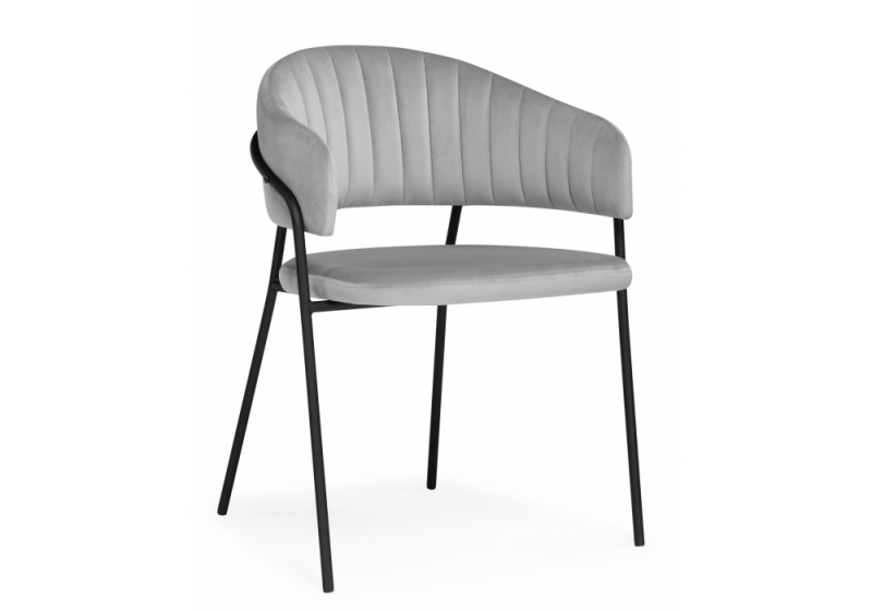 Стул на металлокаркасе Лукас светло-серый / черный (54x60x78). 