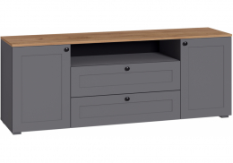 ТВ-тумба Опра серый графит / дуб золотой craft (160x41,9x60,6)