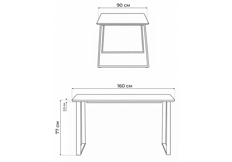Керамический стол Селена 2 160х90 черный мрамор / золото (90x77)