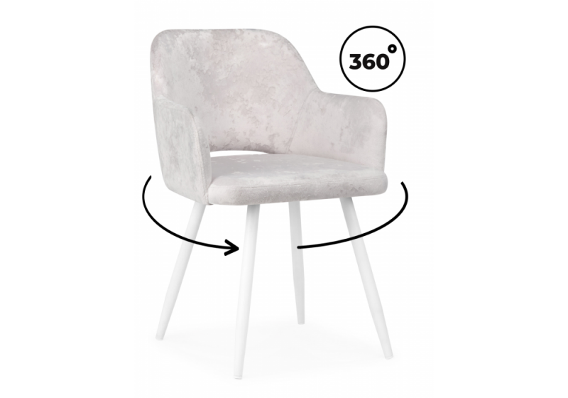 Стул на металлокаркасе Эолин 360 светло-бежевый (simple 011) / белый (54x61x80). 